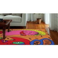 Pop Art Funky Teppich, Moderner Wohnzimmer von SaritShayLove