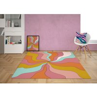 Unikat Funky Rugs, Funky Pop Art Teppiche, Deko Retro Teppich Design, Geschenk Für Sie, Wand Kunst von SaritShayLove