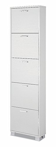 Sarmog Schuhschrank mit 5 Klapptüren, Fassungsvermögen 10 Paar Farbe geflammt von Sarmog