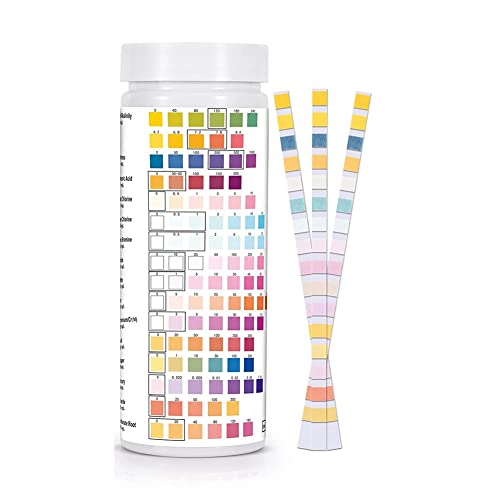 Sarngk 16-In-1-Trinkwasser-Testkit, Wassertest-Kits für Trinkwasser 100 STÜCK WasserqualitäTs-Teststreifen, Freies Chlor von Sarngk