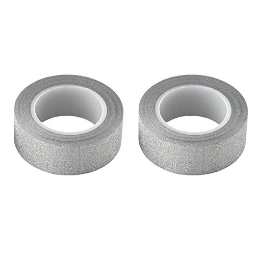 Sarngk 2 X 10M Glitter Washi Tape Stick Selbstklebend Dekorativ Craft Diy Papier Silber Sarngk 2 X 10M Glitter Washi Tape Stick Selbstklebend Dekorativ Craft Diy Papier Silber von Sarngk