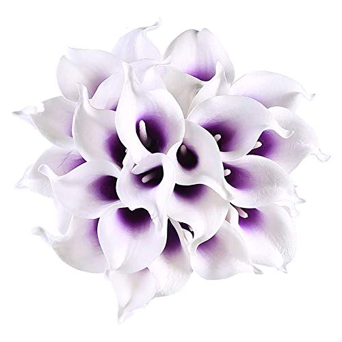Sarngk 24 StüCke KüNstliche Calla Lily Blumen für DIY Braut Hochzeits Strauß Mittel StüCke Haus (Lila im) von Sarngk
