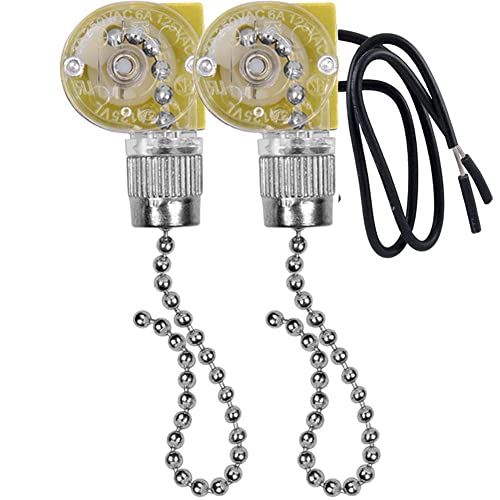 Sarngk Deckenventilator-Lichtschalter ZE-109 Zweidraht-Lichtschalter mit ZugschnüRen für Deckenleuchte, Ventilatoren, Lampen, 2 StüCk, Silber Sarngk Deckenventilator-Lichtschalter ZE-109 Zweidraht-Lichtschalter mit ZugschnüRen für Deckenleuchte, Ventilatoren, Lampen, 2 StüCk, Silber von Sarngk