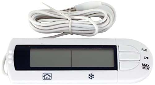 SARO Digitalthermometer – Für Kühl- & Gefrierschränke – Fühler 195 cm – Innen/Außenanzeige – Alarmfunktion – Modell 4719 von Saro