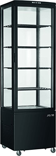 SARO Kühlvitrine 235 L – Umluftkühlung – Digitale Temperaturkontrolle – 0/+12 °C – LED-Innenbeleuchtung – 4 verstellbare Roste – Automatische Abtauung – Schwarzes Kunststoffgehäuse – Modell SVEN SARO Kühlvitrine 235 L – Umluftkühlung – Digitale Temperaturkontrolle – 0/+12 °C – LED-Innenbeleuchtung – 4 verstellbare Roste – Automatische Abtauung – Schwarzes Kunststoffgehäuse – Modell SVEN von Saro