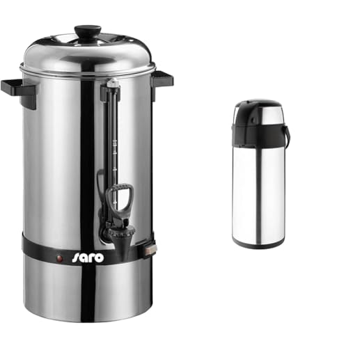 Saro 317-1000 Gastro Kaffeemaschine mit Rundfilter Modell Saromica 6005 Industriekaffeemaschine & Olympia Pump Action Airpot Heißgetränkespender 5 Liter von Saro