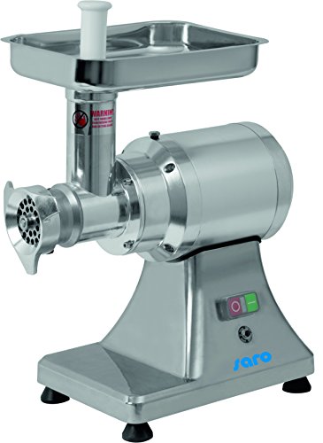SARO Fleischwolf für Gastronomie – Leistung ca. 100 kg/h – Edelstahl-Schnecke – Inkl. 2 Lochscheiben (6/8 mm), Kreuzmesser, Stopfer & Wurstfüllhorn – 0,55 kW – Modell SORENTO SARO Fleischwolf für Gastronomie – Leistung ca. 100 kg/h – Edelstahl-Schnecke – Inkl. 2 Lochscheiben (6/8 mm), Kreuzmesser, Stopfer & Wurstfüllhorn – 0,55 kW – Modell SORENTO von Saro