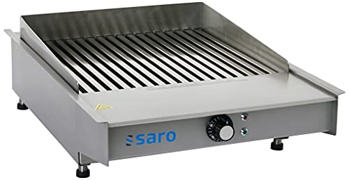 SARO Elektrogrill für Gastronomie – Edelstahl – Mit Schaber & Bürste – 370×370 mm Grillfläche – Bis 320 °C - 1 Heizzone – 3,4 kW – 230 V – 15 kg – Modell WOW GRILL MINI SARO Elektrogrill für Gastronomie – Edelstahl – Mit Schaber & Bürste – 370×370 mm Grillfläche – Bis 320 °C - 1 Heizzone – 3,4 kW – 230 V – 15 kg – Modell WOW GRILL MINI von Saro