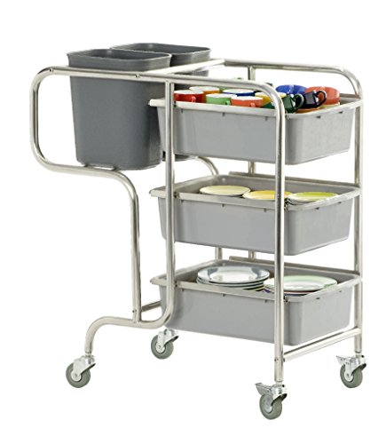 Saro Claire Abräumwagen, Metall, Silber, 58 x 106 x 100 cm von Saro