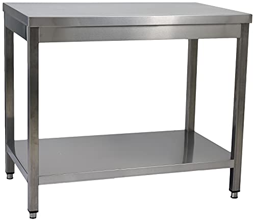 SARO Edelstahltisch – Mit Unterblatt – Zerlegbar – 100×60 cm – Flatpack – Hohe Standfestigkeit von Saro