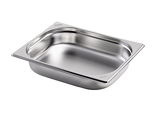 Saro Gastronormbehälter Edelstahl 1/2 GN 100 mm tief, silber, 26.5 x 32.5 x 10 cm von Saro