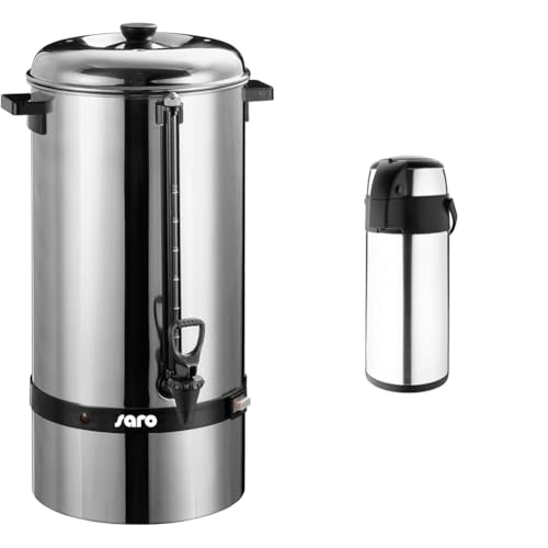 Saro Gastro Kaffeemaschine mit Rundfilter Modell Saromica 6015 Industriekaffeemaschine & Olympia Pump Action Airpot Heißgetränkespender 5 Liter von Saro