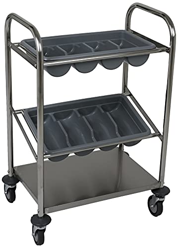 Saro INES Besteckwagen, Metall, Silber, 40 x 63 x 98 cm von Saro