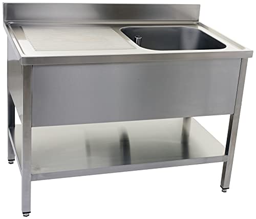 Saro Spültisch mit 1 Becken, rechts - 700 mm Tiefe, 1200mm von Saro