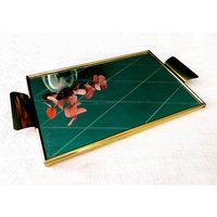 Vintage Spiegel Tablett #original Aus Den 1960Er Jahren #mid Century #messing & Kupfer #cocktail Tablett #retro #rockabilly #brocante von SarosVintage