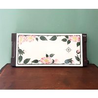 Wärmehalteplatte Villeroy & Boch Wildrose, Rowenta Hot Spot, 80Er Jahre, Dekor Rosa Blüten, Klassiker, Alte Serie, Landhausstil von SarosVintage
