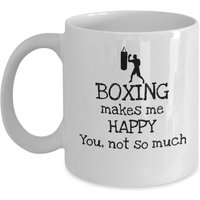 Boxen Macht Mich Glücklich Sie Nicht So Sehr - Lustige Kaffeebecher Handschuhe Themen Geschenk Geschenke Boxtrainer Sport von Sarothdesigns