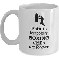 Boxtasse - Pain Is Temporary Boxing Skills Are Forever Box-Geschenk Für Ihn Geschenk Ihn Boxer Kickboxen von Sarothdesigns