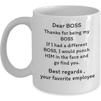 Dear Boss - Dankesgeschenk Lustiges Geburtstagsgeschenk Geschenk Von Coworker Weihnachtsgeschenk Für Chef Lustige Tasse Geschenke von Sarothdesigns