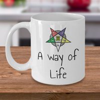 Orden Des Östlichen Stern Symbol Freimaurer Kaffeebecher - Eine Art Lebens Oes Logo Pha Sistars Geschenk-Tasse von Sarothdesigns