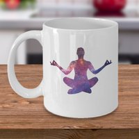 Yoga Kaffeebecher - Meditation Position Asana Lotus Pose Haltung Chakra Energie Geschenke Meditative Tee Tasse Geschenk-Accessoires Neues Alter von Sarothdesigns