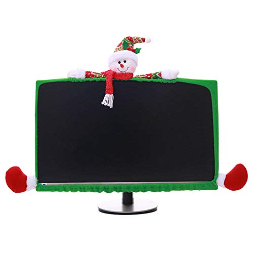 Sarplle Monitor Hülle Weihnachten Deko Bildschirm Schutzhülle Weihnachtsschmuck für 9"-27" Monitor von Sarplle