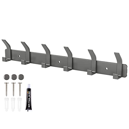 Sarsumir Garderobenhaken Grau Hakenleiste Kleiderhaken Wand Mit 6 Haken Türhaken Für Badezimmer, Küche, Wohnzimmer Und Flur Sarsumir Garderobenhaken Grau Hakenleiste Kleiderhaken Wand Mit 6 Haken Türhaken Für Badezimmer, Küche, Wohnzimmer Und Flur von Sarsumir