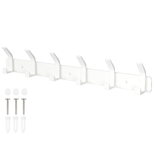 Sarsumir Garderobenhaken Weiß Hakenleiste Kleiderhaken Wand Mit 6 Haken Türhaken Für Badezimmer, Küche, Wohnzimmer Und Flur Sarsumir Garderobenhaken Weiß Hakenleiste Kleiderhaken Wand Mit 6 Haken Türhaken Für Badezimmer, Küche, Wohnzimmer Und Flur von Sarsumir