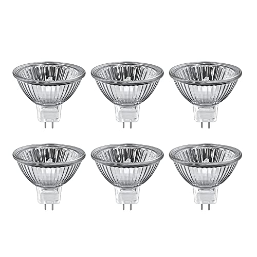 Sarveeta 6 Stück MR16 Halogen Leuchtmittel 35 Watt Dimmbar,12V Halogenlampe GU 5,3，400LM,Warmweiß 2800K von Sarveeta