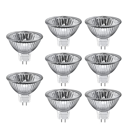 Sarveeta 8 Stück MR16 Halogen Leuchtmittel 50 Watt Dimmbar,12V Halogenlampe GU 5,3，400LM,Warmweiß 2800K von Sarveeta