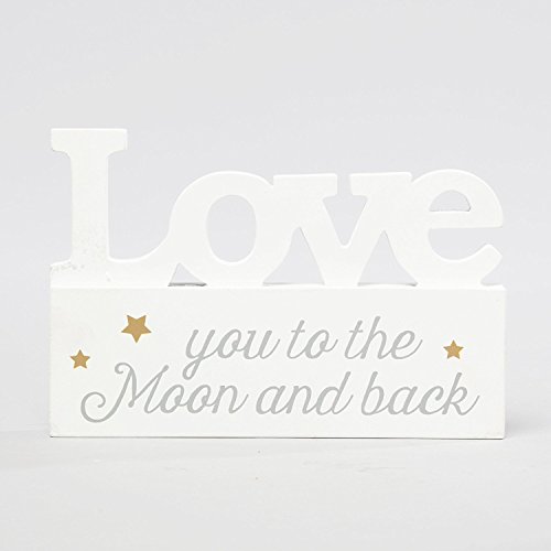 Aufsteller Dekoration Spruch "Love you to the Moon and back" von Sass & Belle