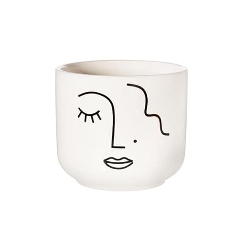 Sass & Belle Abstract Face White Large Planter von Sass & Belle
