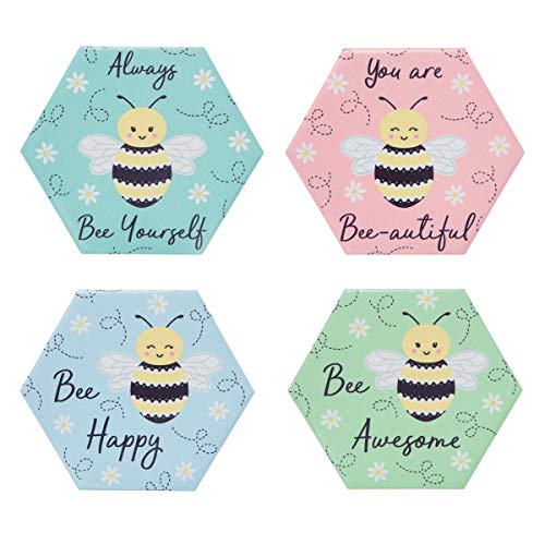 Sass & Belle Bee Happy Untersetzer, 4 Stück von Sass & Belle