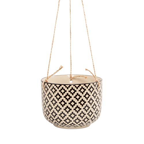 Sass & Belle Black Geo Tahlia Hanging Planter von Sass & Belle