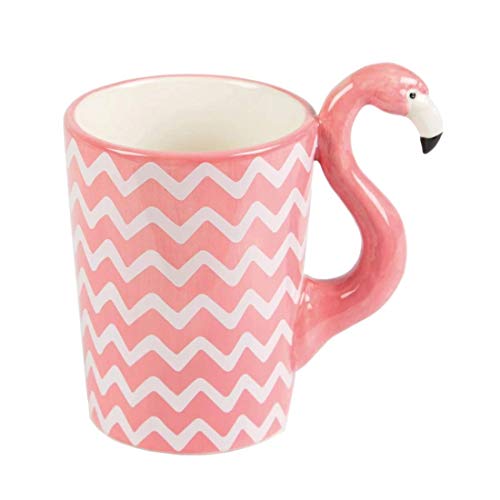 Sass & Belle Flamingo Chevron Tasse Becher rosa pink weiß von Sass & Belle