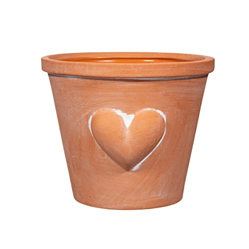Sass & Belle GroÃŸer Terracotta-Ãœbertopf mit Herz von Sass & Belle