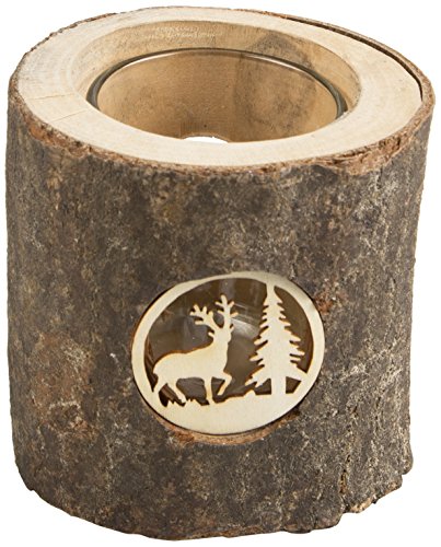 Sass & Belle Holz GLAGG Forest Scene Teelichthalter, Rentier, braun von Sass & Belle