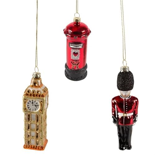 Sass & Belle Lovely London Briefkasten Big Ben & Guard Dekorationen – Set mit 3 Stück, NGXM074 von Sass & Belle