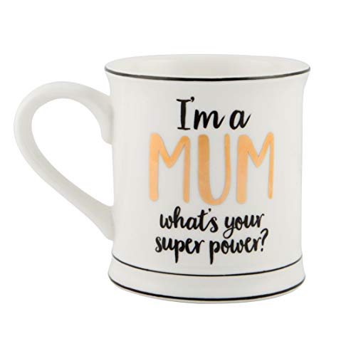 Sass & Belle Mum Superpower Mug, Porzellan, Tasse, 400 ml, 3098740031, 3098733031 von Sass & Belle