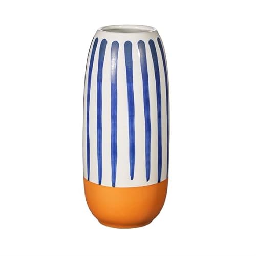 Sass & Belle Paros Vase, hoch, gestreift, Blau von Sass & Belle