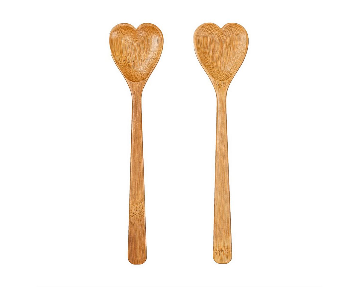 Sass & Belle Salatbesteck Herzen (Bambus, 2-tlg., ca. 26 x 6 x 2 cm), Holz Servierbesteck von Sass & Belle