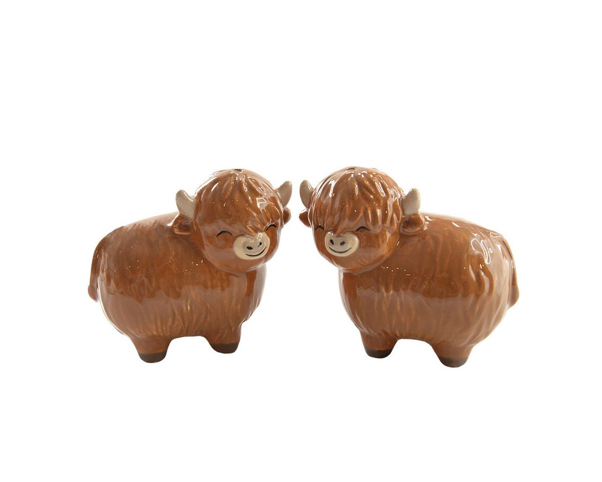 Sass & Belle Salz- / Pfefferstreuer Hochlandrind, (Set, 2-tlg), Kuh, Bulle, Dolomit, braun von Sass & Belle