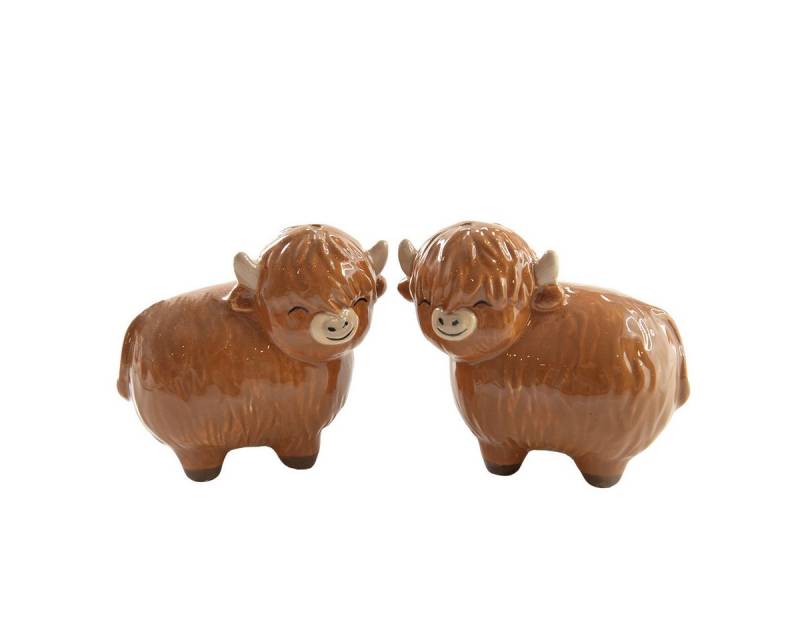 Sass & Belle Salz- / Pfefferstreuer Hochlandrind, (Set, 2-tlg), Kuh, Bulle, Dolomit, braun von Sass & Belle