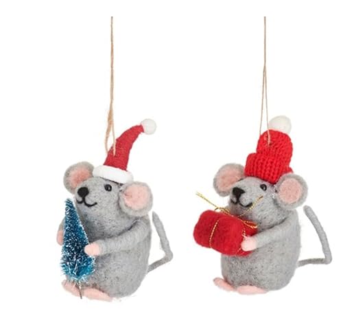 Sass & Belle Weihnachtsbaumschmuck, Mäuse, 2 Stück aus Filz von Sass & Belle