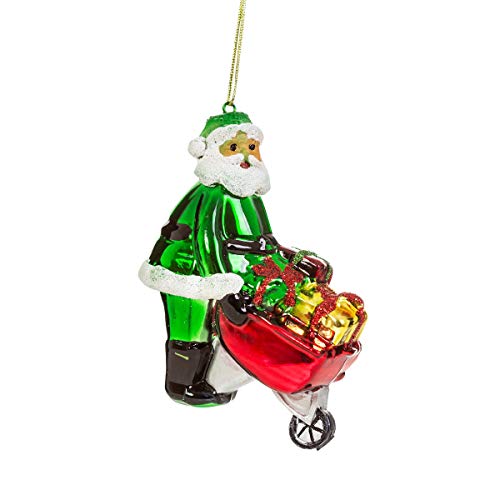 Sass & Belle Weihnachtskugel in Form eines Weihnachtsmanns mit Schubkarre von Sass & Belle
