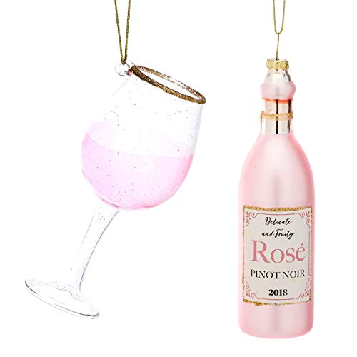 Sass & Belle Weihnachtskugeln in Rosé- und Glasform, 2 Stück von Sass & Belle