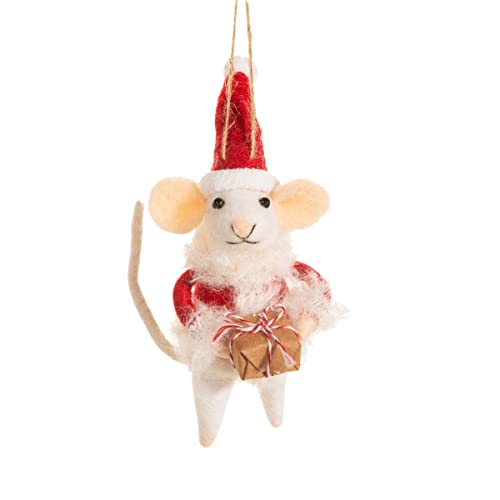 Sass & Belle Weihnachtsmann-Maus mit Geschenk aus Filz von Sass & Belle