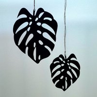 Hängedeko Monstera Blatt Set Aus Kraftpapier | 2 Stück Fensterdeko Hängend Fensterhänger Wanddeko Wandhänger von SassiMoeKreationen