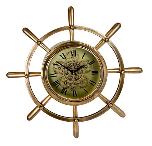 Sassy Home Moderne Skelett-Wanduhr mit mechanischen Zahnrädern, quadratisch, silberfarben und schwarz, 67 x 9 x 67 cm von Sassy Home