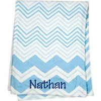 Monogrammierte Babydecke - Blue Chevron von SassyBlossom